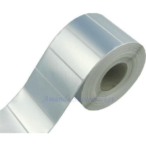 Sticker label 60*20 mm 2000pcs/Roll Thermal Transfer Silver PET Label Waterproof Tearproof Scratch-resistant Barcode Label