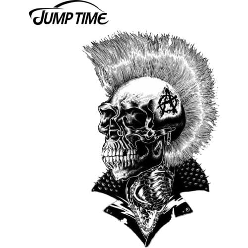 JumpTime 13cm x 8.27cm Punk Skull Head Decal Helmet Motorcycle Car Stickers Accessories Vinyl JDM Bumper Rear Windshield