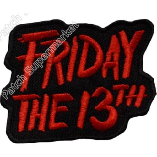 3.55" Friday The 13th Jason Mask patch red TV Movie 2017 Film Series Costume Emblem iron on sew on badge transfer