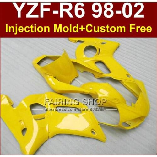 Q3RR High grade yellow fairings for YAMAHA YZF R6 1998 1999 2000 2001 2002 fairings kit YZF R6 98-02 body repair parts I7JY