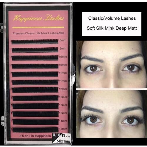 Handling Inventory Premium Silk Eyelash Extension Natural 3D Mink Individual Lashes Soft Long Makeup Lashes For Salon