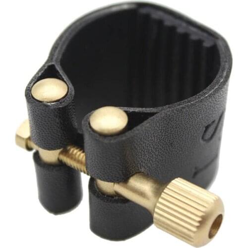 Saxophone Rubber Mouthpiece Ligature Fastener for Alto Sax Saxophone Rubber Mouthpiece Artificial Leather Compact Durable