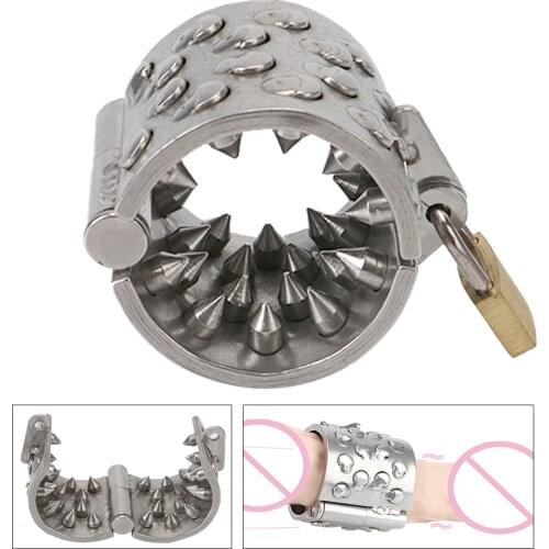 Steel Rivet Chastity Cage Penis Ring Cock Glans ​Lock Spikes Sex Toys For Men Bondage Adult Games Products Couple Tools Erotic
