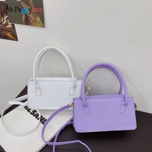 Vintage Stone Pattern PU Crossbody Bag Casual Women Solid Color Top-handle Purse Girls Brief Flap Wome Casual Messenger Bags