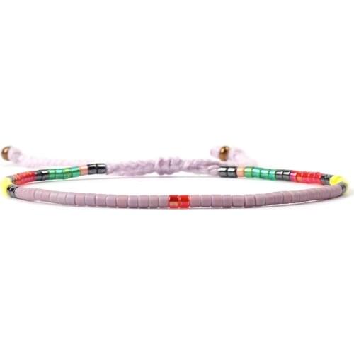 Japan Seed Bead Woven Rope Adjustable Bracelets For Women Mixed Color Handmade Diy Charm Resin Bohemian Bracelet Jewelry Gift