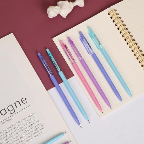 1 Pcs Cute Random Macron Color Fashion Natural mechanical pencil Student Drawing Sketch Pen Kawaii School Stationery Accessories