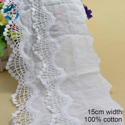 10yards 15cm 2 layer lace cotton embroidery lace french lace ribbon fabric guipure diy trim warp knitting sewing Accessories3699