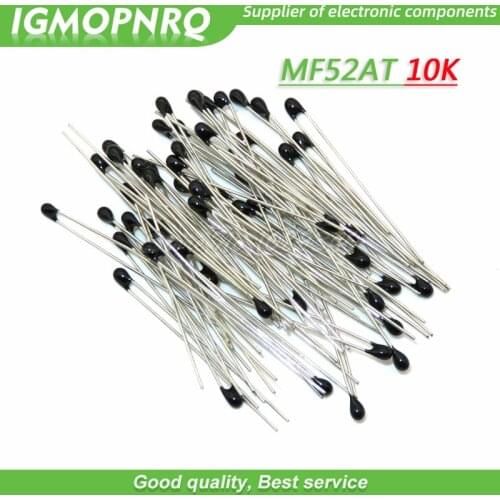 100pcs 10k OHM NTC MF52AT 3950 Thermistor Resistor NTC-MF52AT MF52 10K +/-1% Thermal Resistor