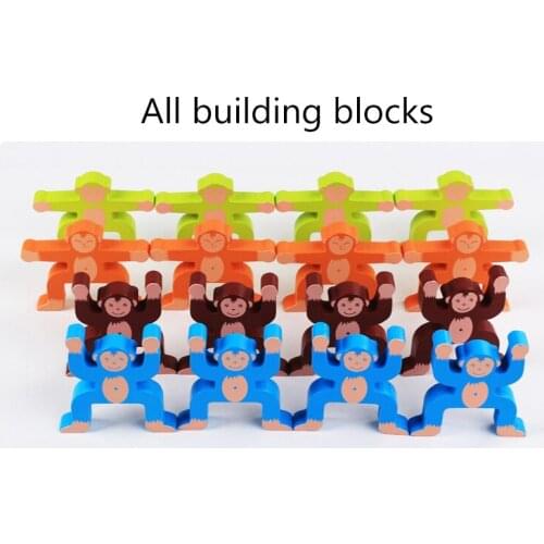 16pcs Balance Building Blocks Kit Naughty Monkey Childrens Educational Fun Games Balancing Blocks Games Educational Toys New