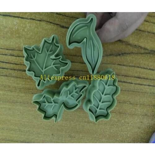 200sets/lot DIY Fun Lovely Tree Leaf style Fondant Baking Cake Cookie Cutter Mold Mould