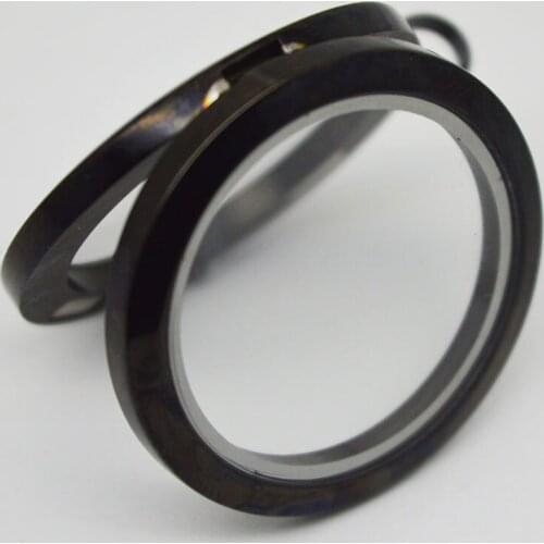 30mm round black magnet 10pcs plain 316 stainless steel Memory living glass locket , glass locket floating charms for Women