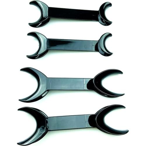 4Pcs Double-headed Dental Intraoral Mouth Expanders black T-Shape Intraoral Cheek Lip Retractor clear