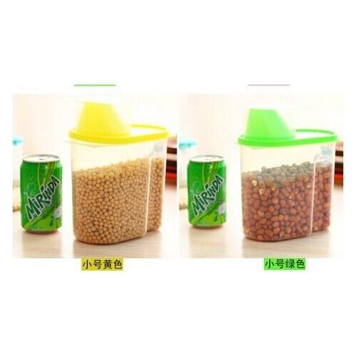 5 pieces 1.9 L measuring cup storage tank band silicon gel circle sealed cans food dried fruit snacks storage tank container