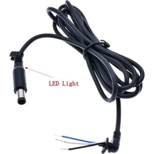 Laptop DC 7.4*5.0mm Connector Cord Cable with LED Light For Dell Charger Adapter Charging Cable 1.8m