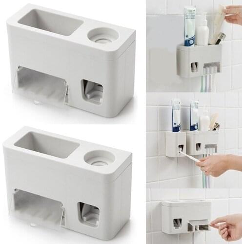 SUNSHINE Automatic Squeezer Toothpaste Dispenser Toothbrush Holder Multifunctional