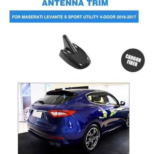 Carbon Fiber Car Roof Shark Fin Decoration Antenna Exterior Trim Sticker for Maserati Levante S Sport Utility 4-Door 2016-2017