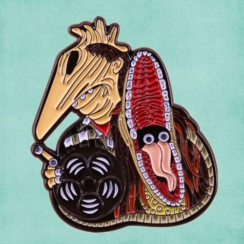 Betelgeuse Tim Burton Adam Barbara Maitland Scary Snake Ghost Enamel Pin Comedy Cult Movie Fans gift brooch jacket badge