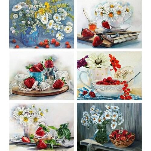 Evershine Diamond Painting Flower Daisy Rhinestone Picture Mosaic Embroidery Sale Beaded Painting Crystal Arts Crafts Decoration