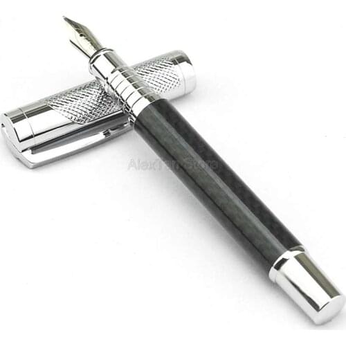 Fuliwen Carbon Fiber Brand New Fountain Pen Medium Nib 0.7mm , Fashion Black Color Quality Business For Office Writing Pens