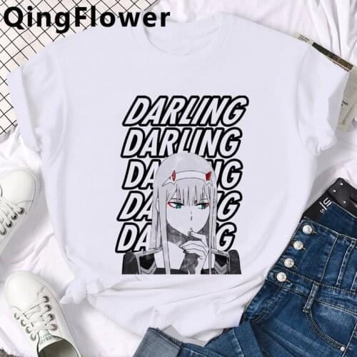 Anime Darling in the Franxx t shirt summer top male streetwear harajuku print aesthetic graphic tees tshirt white t shirt