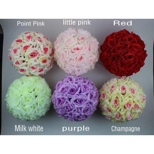 New 6"/15 CM Artificial Rose Silk Flower Kissing Balls Christmas Ornaments Birthday Wedding Party Decorations Supplies