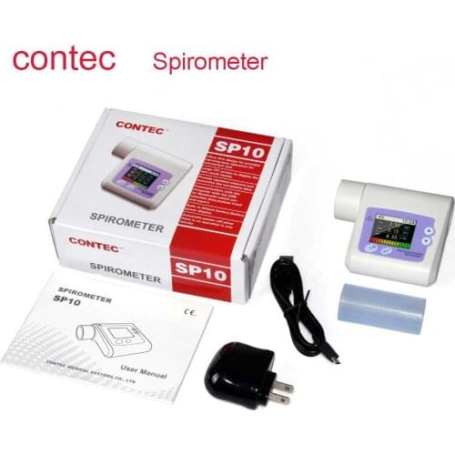 Quality GoodsCONTEC SP10 Spirometer Digital Lung Volume device FVC PEF FEV1 FEF25 PC software
