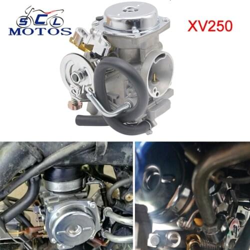 Sclmotos - 26mm Motorcycle XV250 Carburetor Assy Carb For Yamaha Virago 250 1995-2004 Route 66 1988-1990 Accessories Racing