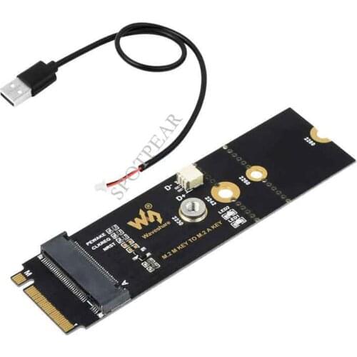 Raspberry Pi CM4 Compute Module 4 M.2 M KEY To A KEY Adapter, for PCIe Devices, USB Bluetooth