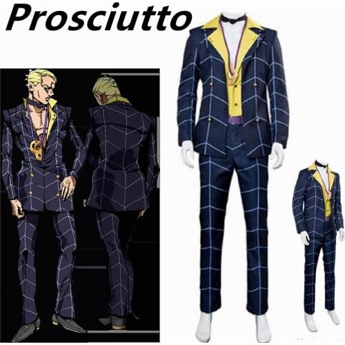 JoJos Bizarre Adventure Golden Wind Prosciutto Cosplay Costume Bruno Bucciarati Outfit Suit Adult Men Women Halloween Carnival