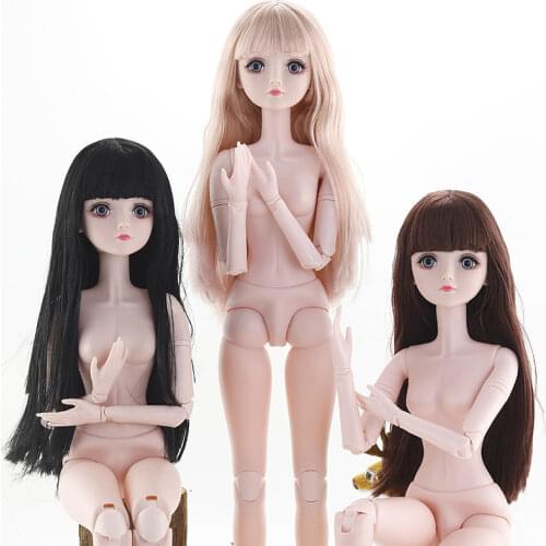 New 60 CM 1/3 Bjd Doll 22 Movable Joint Powdery Muscle 4D Simulation Eyelashes Long Hair Fashion Beautiful Makeup Girl Gift Toys