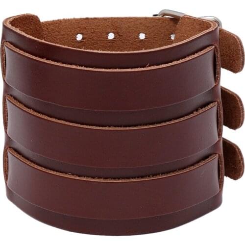 2021 Hot Selling Fashion Punk Rivet Wide Leather Bracelets Men For Women Cuff Vintage Rock Jewelry Gift