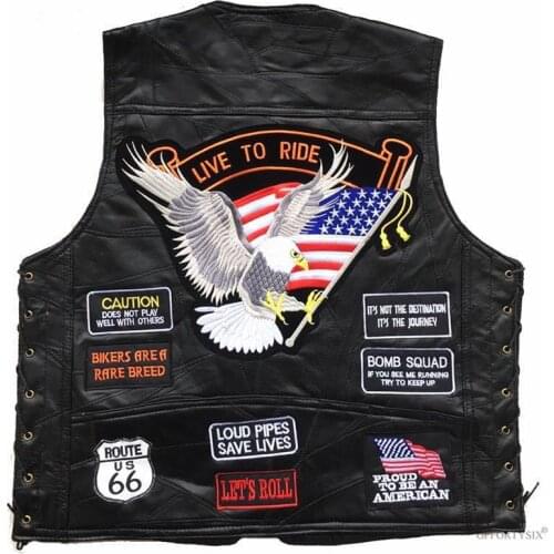 Live to Ride Leather Motorcycle Vest Men Spring Punk Sleeveless Jacket Soft Sheep Leather V Neck Waistcoats Plus Size