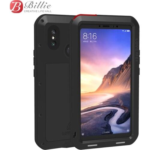 Love Mei Powerful Case For xiaomi max3 Premium Waterproof Shockproof Aluminum Case Cover for Xiaomi Mi Max 3 free Tempered Glass
