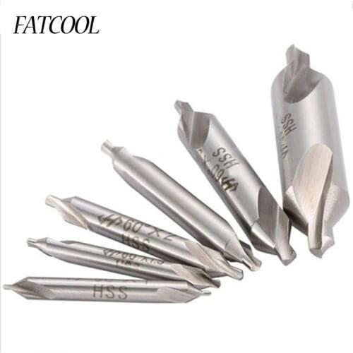 Center Drill Countersink Pilot Bit Set Lathe Mill6pcs 1 / 1.5 / 2 / 2.5 / 3/5 60 Degree Angle Bits Metal Press Mill Tooling