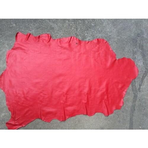 Red Genuine sheep skin leather material sale by whole piece