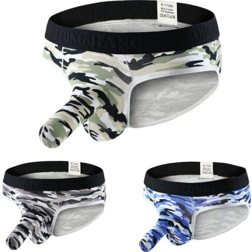 New product bullet separation briefs mens briefs cotton camouflage sexy youth pants elephant panties U convex pocket tide