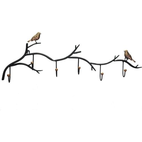 Creative Row Hook Bird Wall Decoration Clothes Hood No Perforation Point