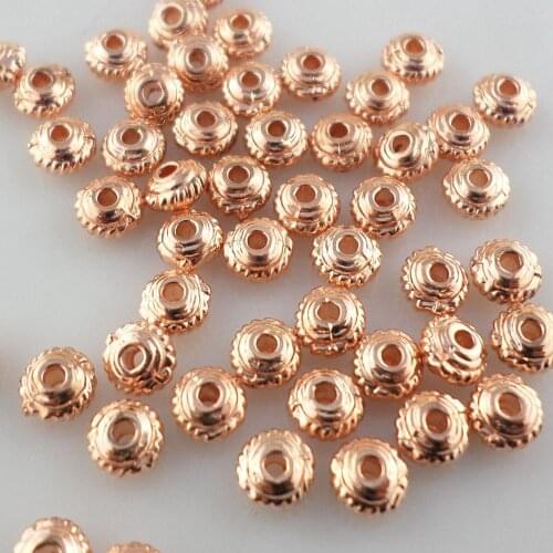 Wholesale 160pcs Rose Gold Alloy Small Loose Charm Spacer Beads 3x5mm Jewelry Findings