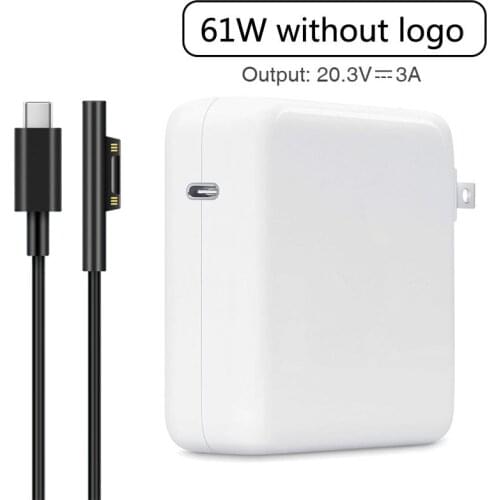 61W usbc type-c pd protable charger for Microsoft surface pro 6/5/4/3 Go Book 2 compitale 36W 44W 65W power supply