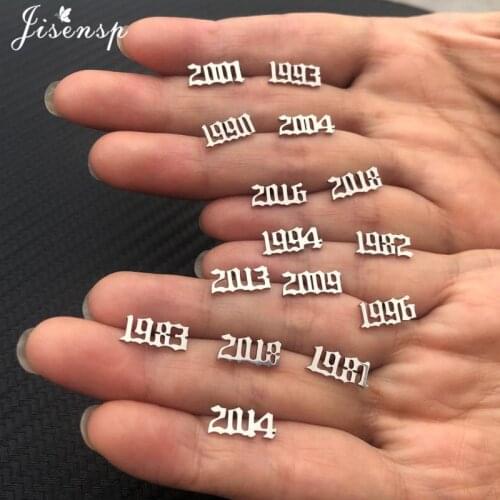 Fashion Punk Year Number Stainless Steel Earrings for Women Men Birth Date 1980 1995 1999 Earings Girls Birthday Gift Bijoux
