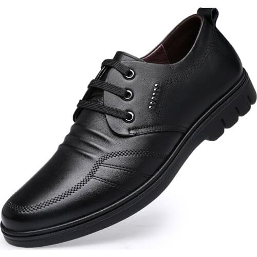 Fashion men genuine leather shoes lace up casual footwear men Soft face flat base shoes