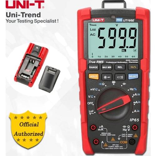 UNI-T UT195E/UT195M/UT195DS True RMS Professional Multimeters; IP65 Waterproof/Dustproof/Fall-proof Digital Multimeter, LoZ Test