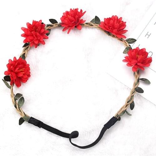 Women Wedding Flower Headband Girls Boho Flowers Headwear Children Headbands Hair Accessories Bride Wreath Beach Garland