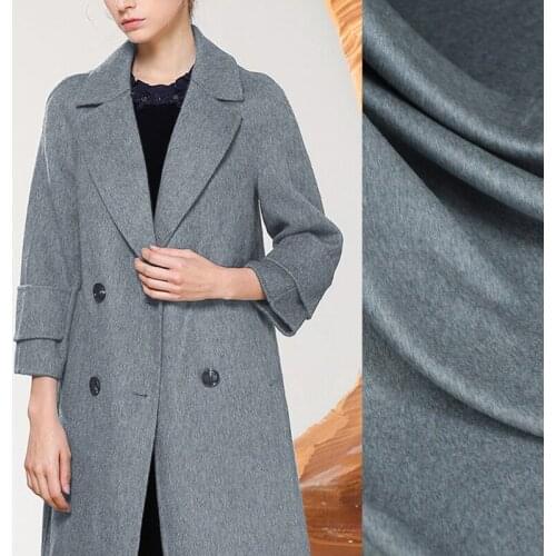 150CM Wide 900G/M Weight Double Faced Thick Gray Vicugna Wool Modal Fabric for Autumn Winter Spring Jacket Overcoat Dress J111