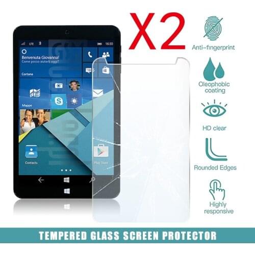 2Pcs Tablet Tempered Glass Screen Protector Cover for Mediacom WinPad W801 8.0 Inch Explosion-Proof Breakage Tempered Film
