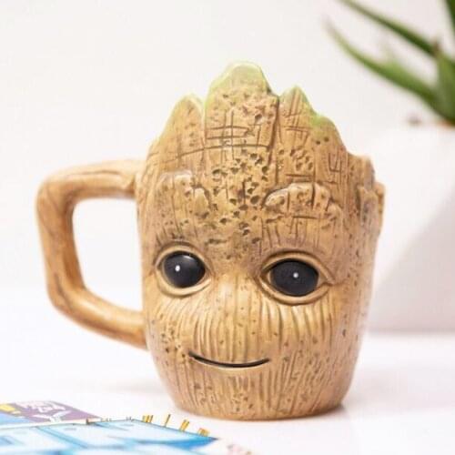3D Anime Mug Creative Cartoon Cute Ceramic Coffee Mug Groot Tree Man Unique Funny Cups for Kids Milk Tea Beer Porcelain