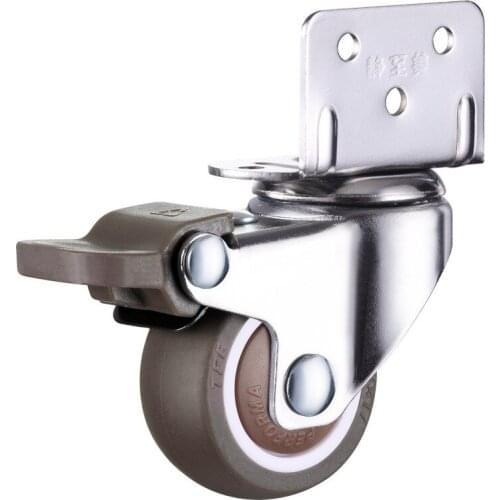 4pcs 1.5" Furniture Caster L Insert Wheels Soft Rubber Swivel Caster Silver Roller Wheel For Baby Crib Bed Household Accessory