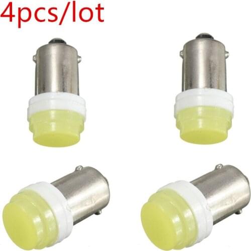 4pcslot BA9S T4W 363 1895 233 Round COB LED License Plate Light Auto Interior Door Lamp marker BulbDC 12V 2W Cold White
