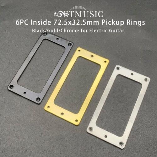10PCS Chrome Metal Flat Base Pickup Humbucker Ring for Electric Guitar/Mounting Inside Frame 72.5mm x 32.5mm