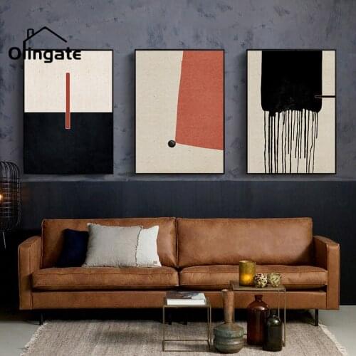 Abstract Artwork Canvas Painting Modern Black Gary Picture Wall Poster One Piece Canvas Art Home Decor for Living Drawing Room